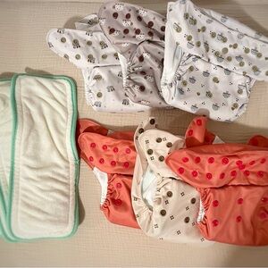 Set of 6 Kinder Cloth Diapers with 11 Inserts